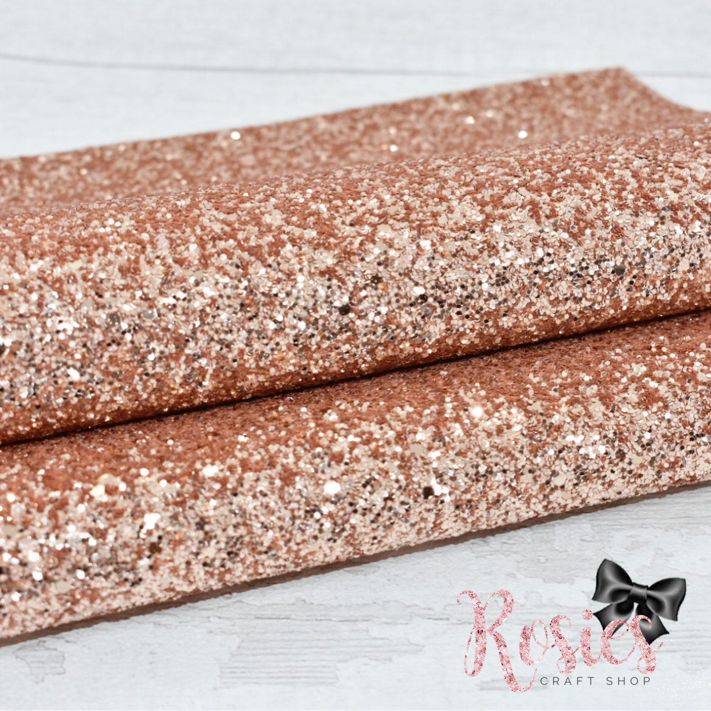 Rose Gold Chunky Glitter Fabric - Luxury Core Collection