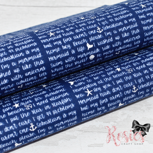 Mermaid Verse Blue with Light Blue Designer Fabric Felt