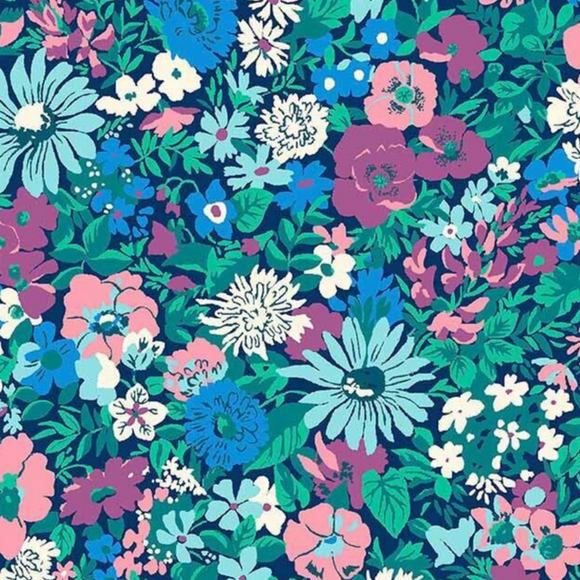 Malvern Meadow - Blue - Liberty - The Flower Show Midnight Garden Collection Cotton Fabric