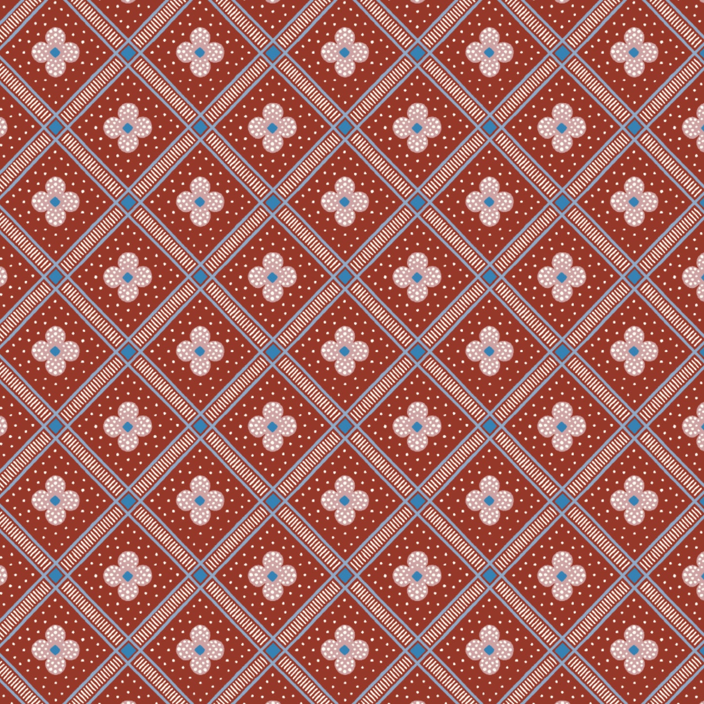 Manor Tile Red - Summer House Collection - Liberty Cotton Fabric ✂️ £10 pm *SALE*