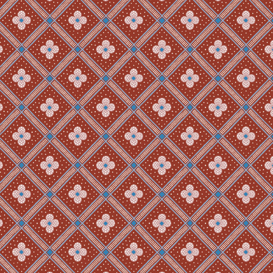 Manor Tile Red - Summer House Collection - Liberty Cotton Fabric ✂️ £10 pm *SALE*