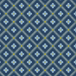Manor Tile Blue - Liberty Summer House Collection Cotton Fabric