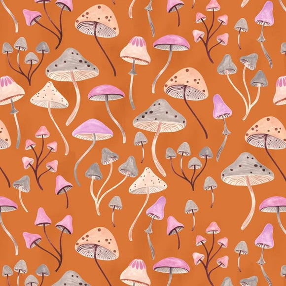Toadstools Orange - Maple Woods - Dashwood Studio Cotton Fabric ✂️