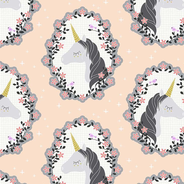 Blossom Unicorns - Believe - Michael Miller Cotton Fabric