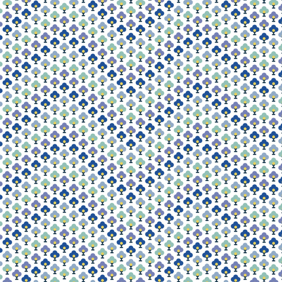 Topiary Chevron Blue - Liberty Summer House Collection Cotton Fabric