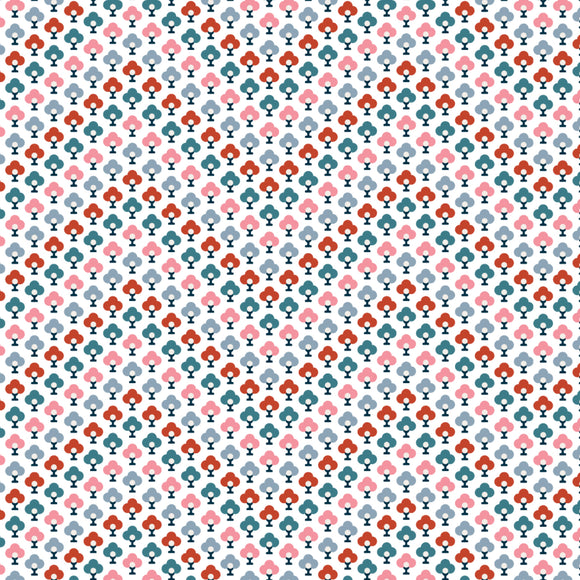 Topiary Chevron Red - Liberty Summer House Collection Cotton Fabric